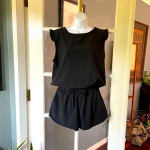 Albion blk shorts romper